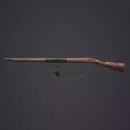 Musket 1863 Game ready Low-poly 3D model