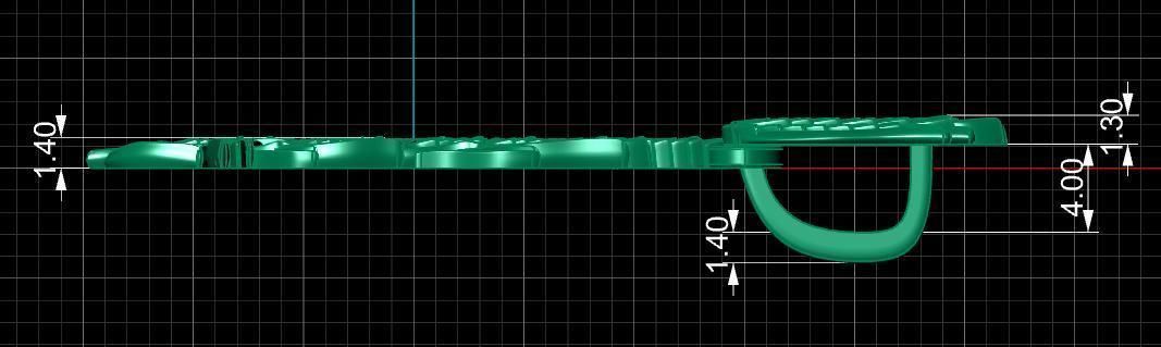 Trident tulip brooch 3D print model_16