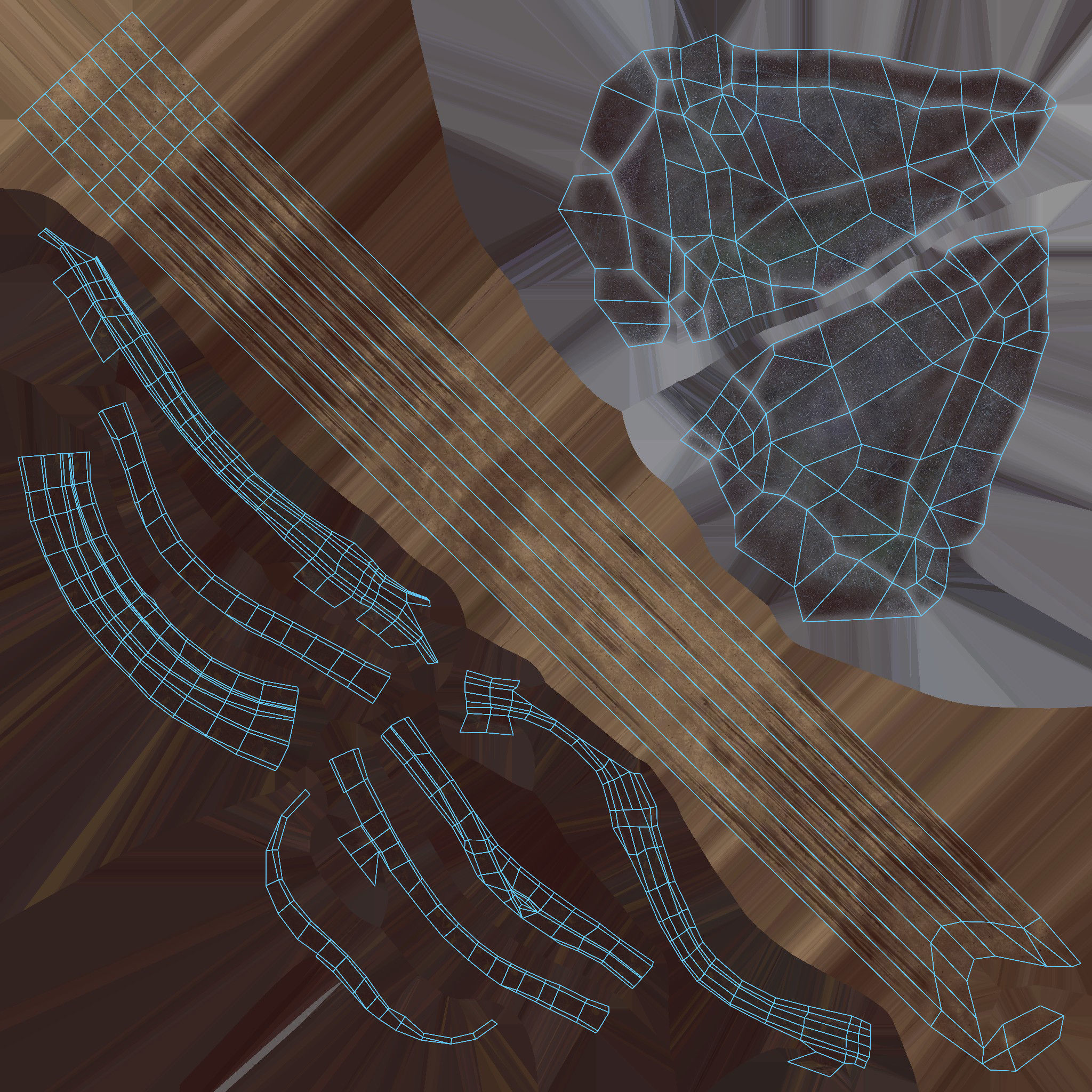 Prehistoric Tools Weapons pack Low-poly 3D model_55