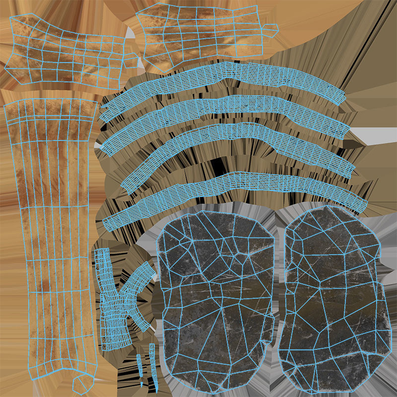 Prehistoric Tools Weapons pack Low-poly 3D model_14