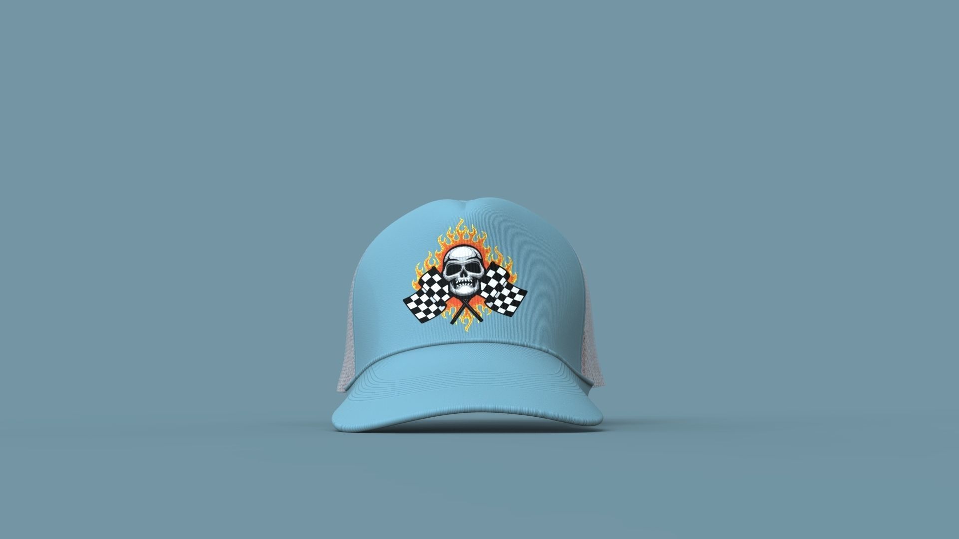 Trucker cap Design 3D model_8
