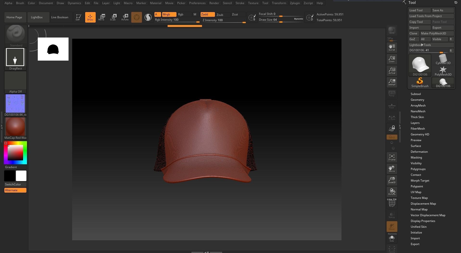 Trucker cap Design 3D model_22