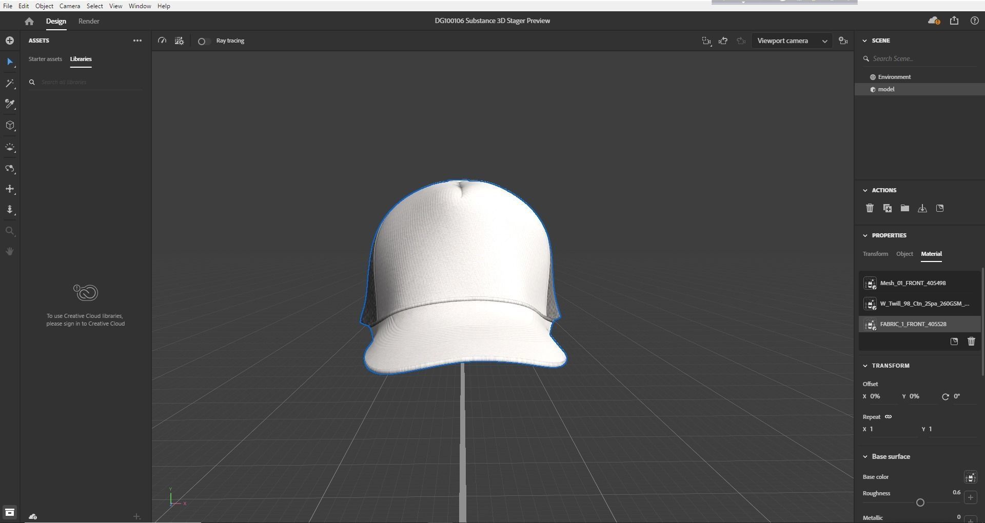 Trucker cap Design 3D model_21