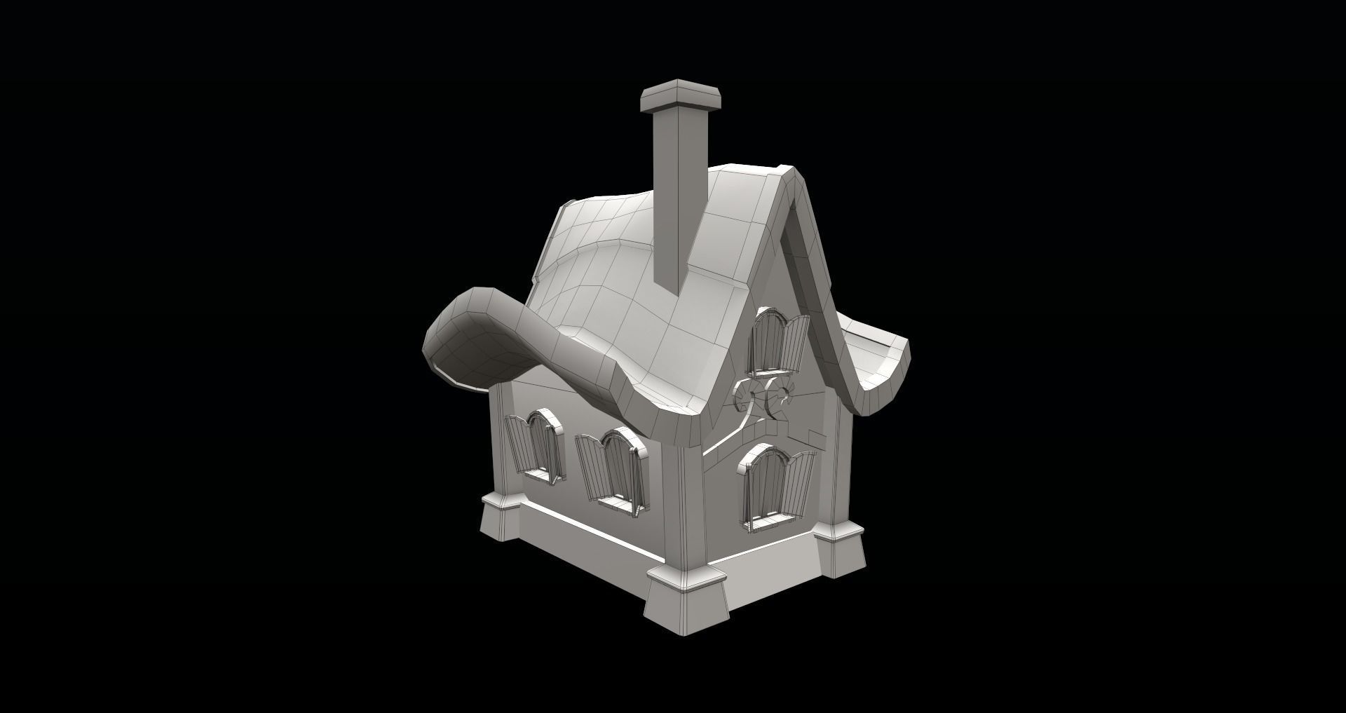 Fantasy Cabin 3D Game asset Low-poly 3D model_7