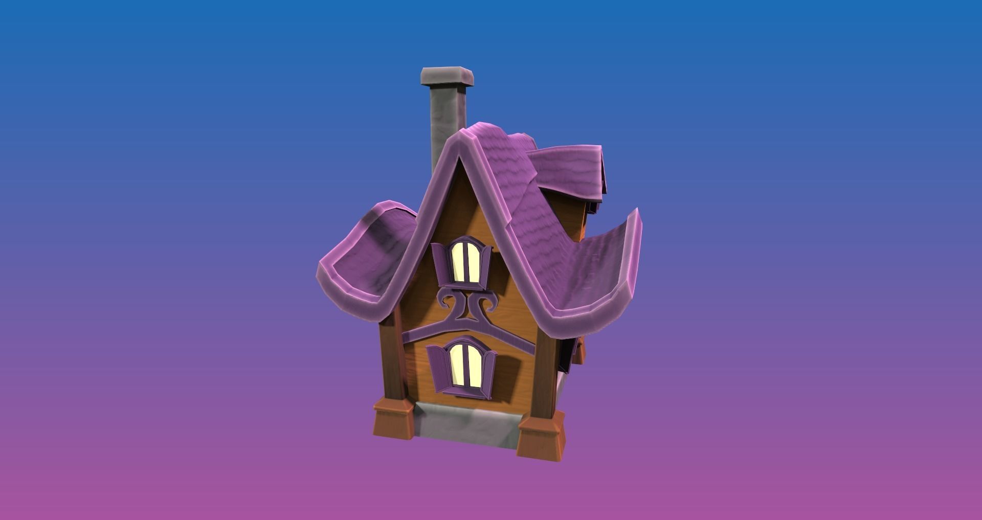 Fantasy Cabin 3D Game asset Low-poly 3D model_3