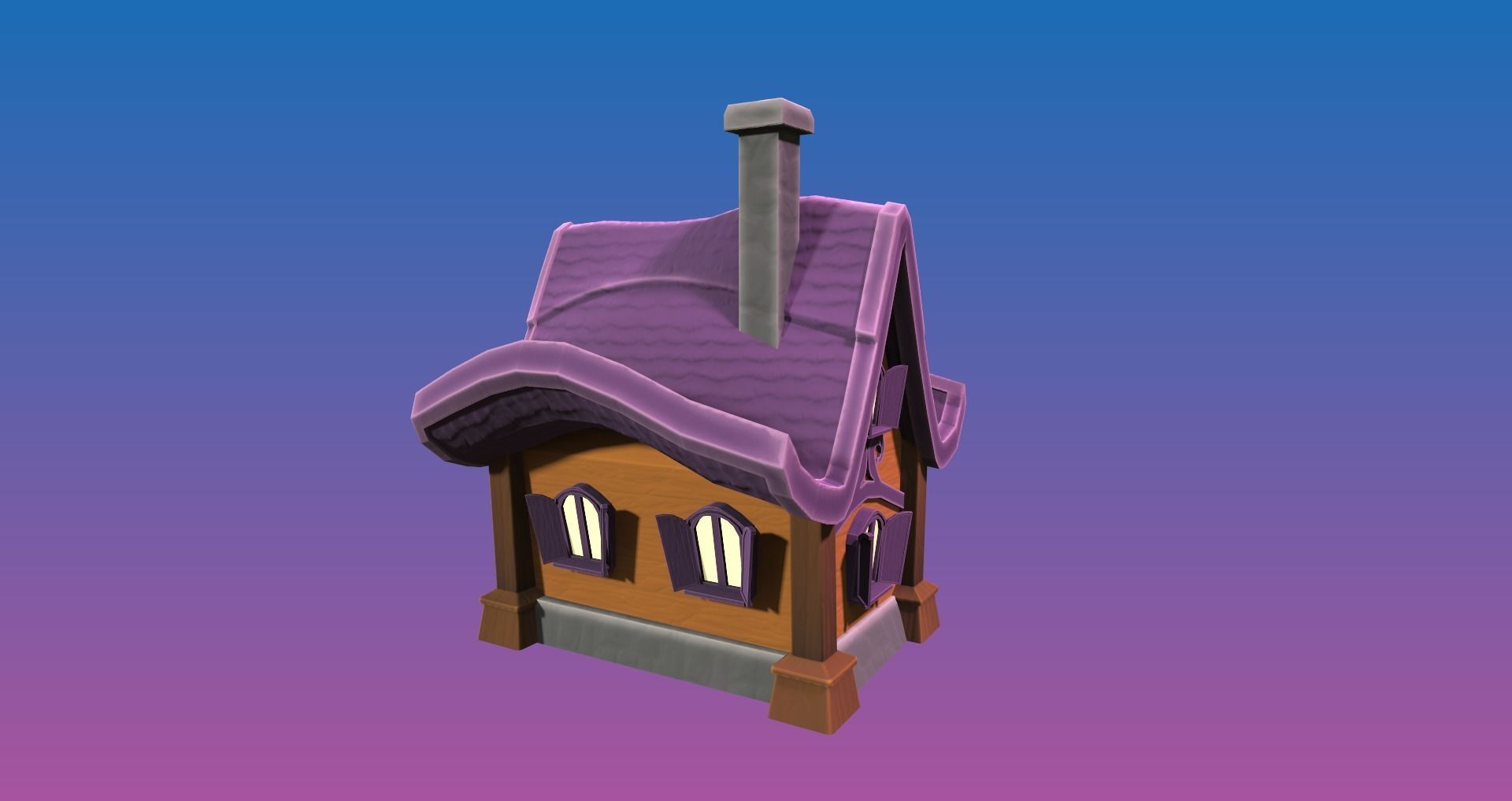 Fantasy Cabin 3D Game asset Low-poly 3D model_2