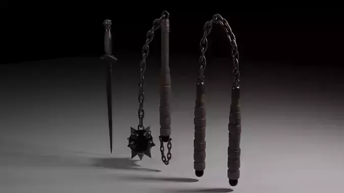 Medieval Weapons Model Pack Low-poly 3D model