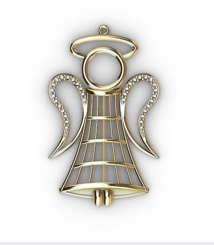 Angelo gold angel pendant 3D print model