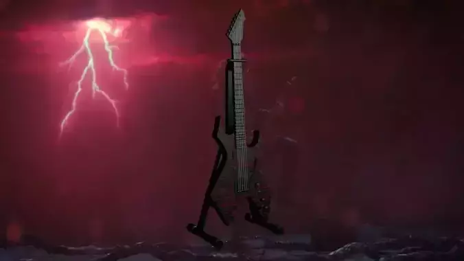 Stranger Things Eddie s Guitar BC Rich Warlock Guitar Replica 3D print model