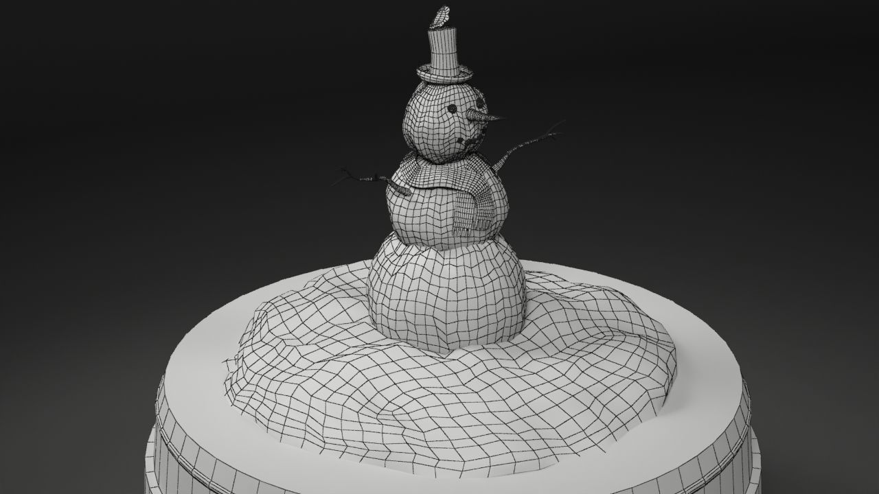 Christmas Snow Globe Low-poly 3D model_10