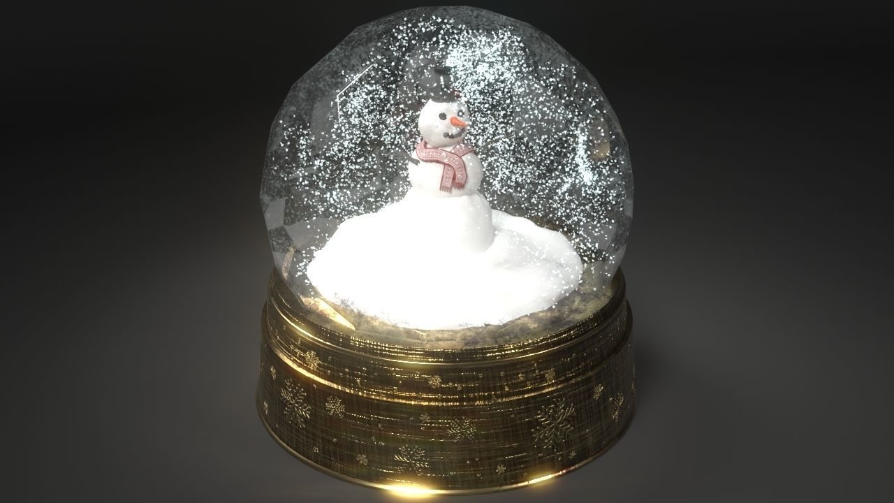 Christmas Snow Globe Low-poly 3D model_3