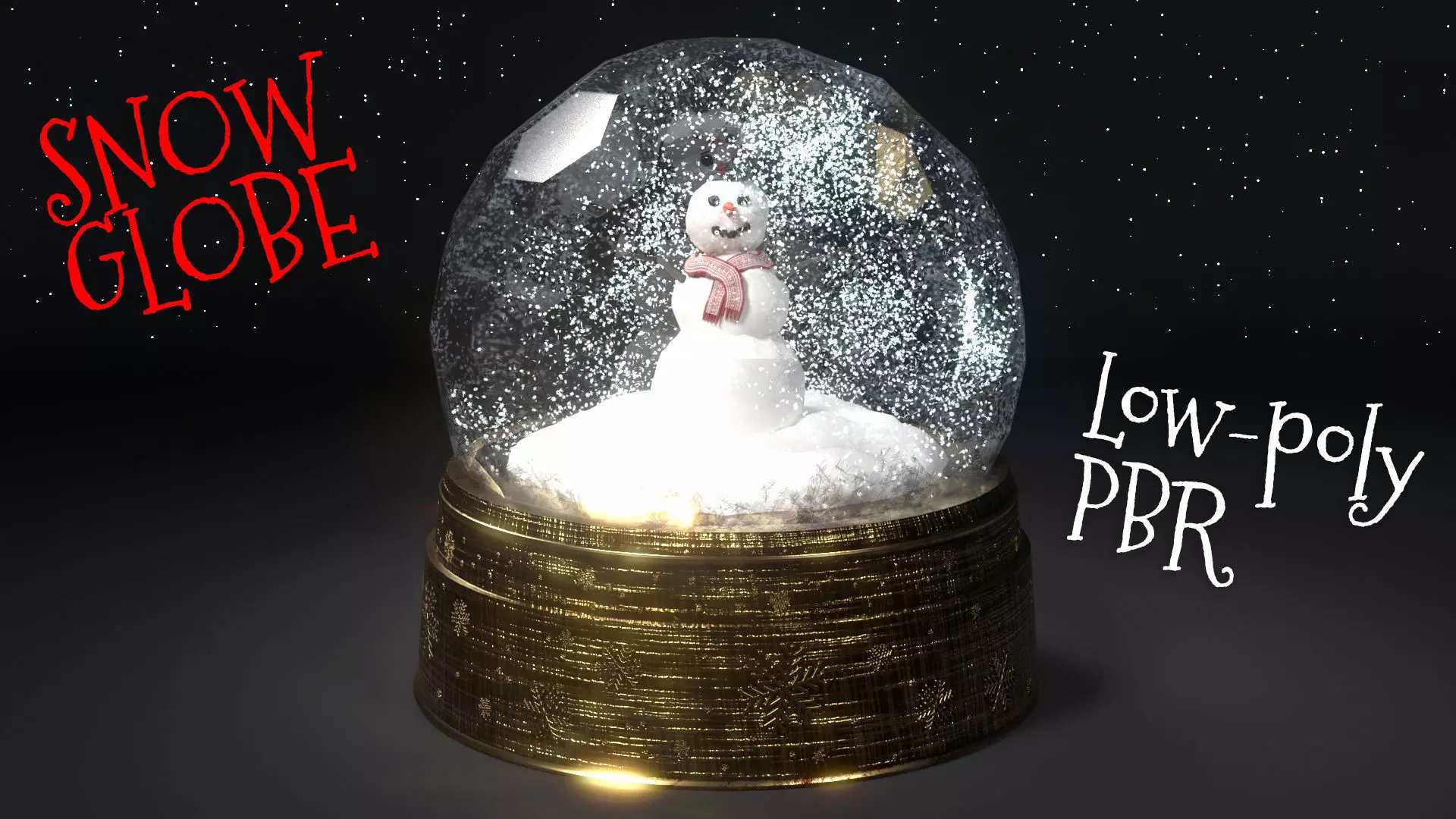 Christmas Snow Globe Low-poly 3D model_0
