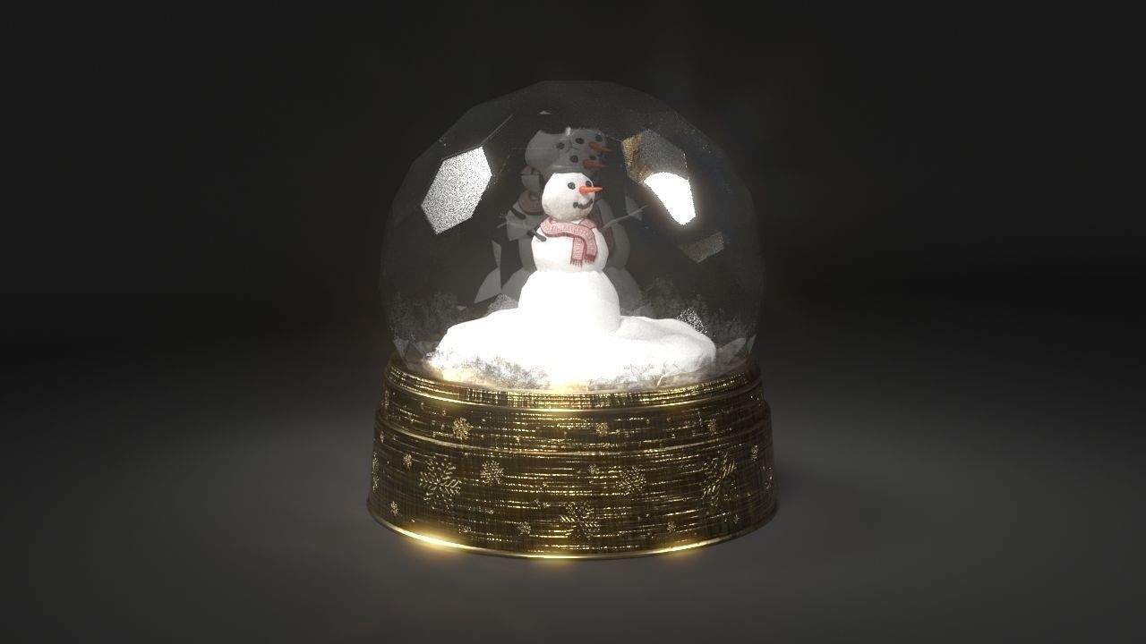Christmas Snow Globe Low-poly 3D model_21