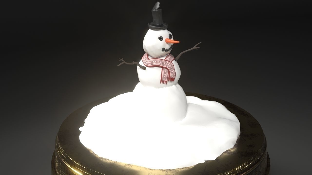 Christmas Snow Globe Low-poly 3D model_9