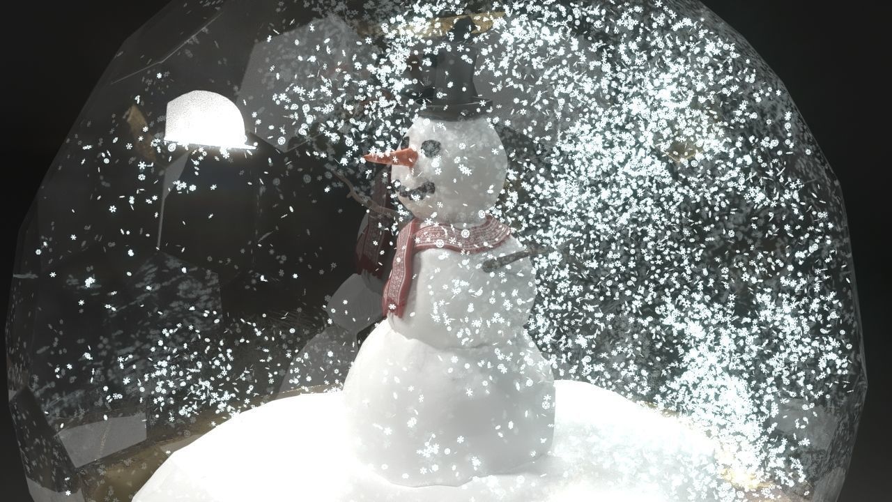 Christmas Snow Globe Low-poly 3D model_5