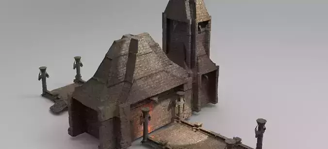 Lizard Town Hall Buildings 3D model