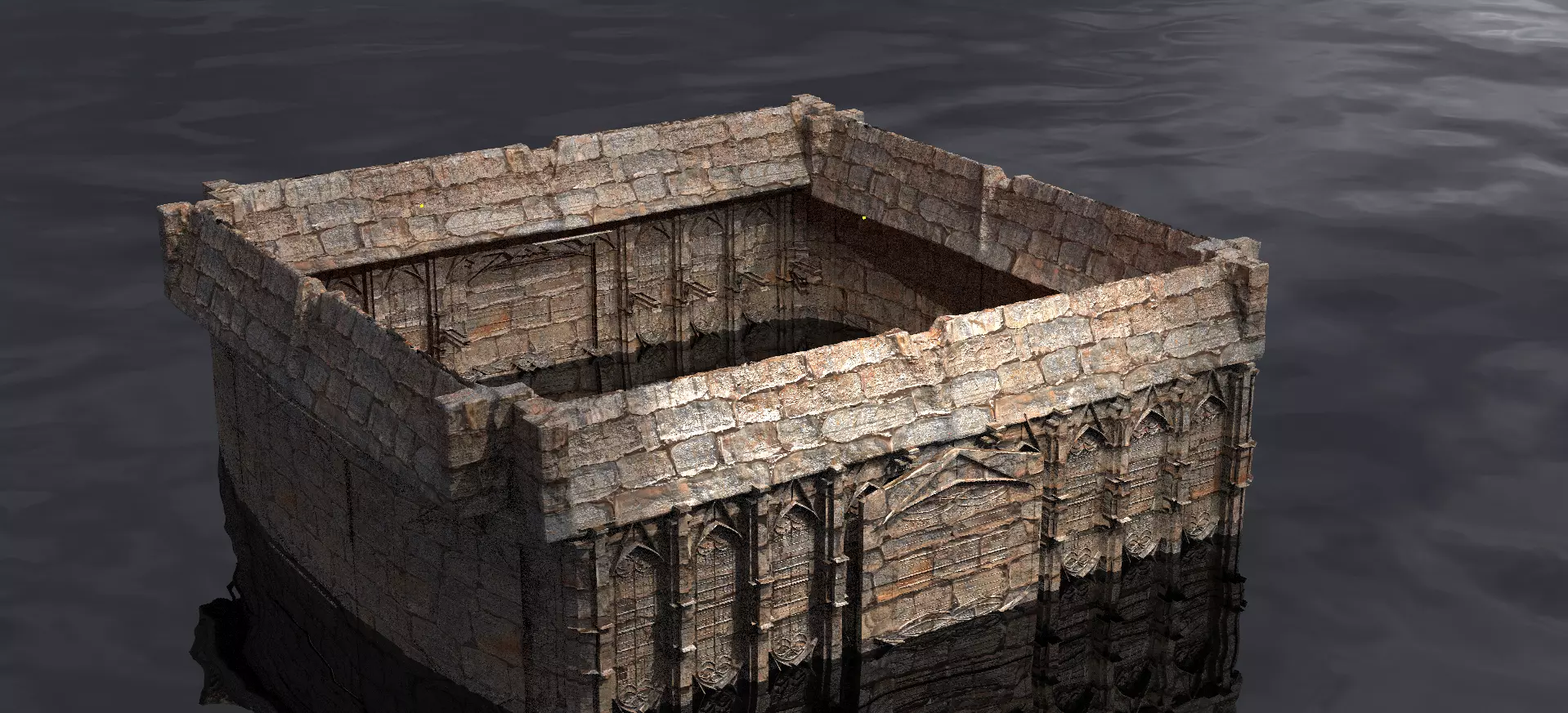 Lizard Town Hall Walls 3 3D model