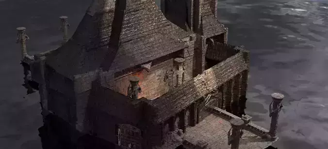 Lizard Colony Town Hall Walls Kitbash