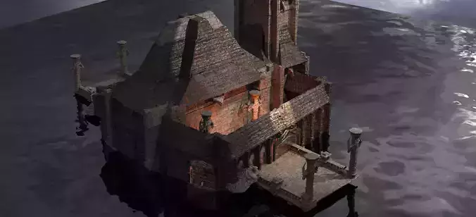 Lizard Town Hall Walls Kitbash 2