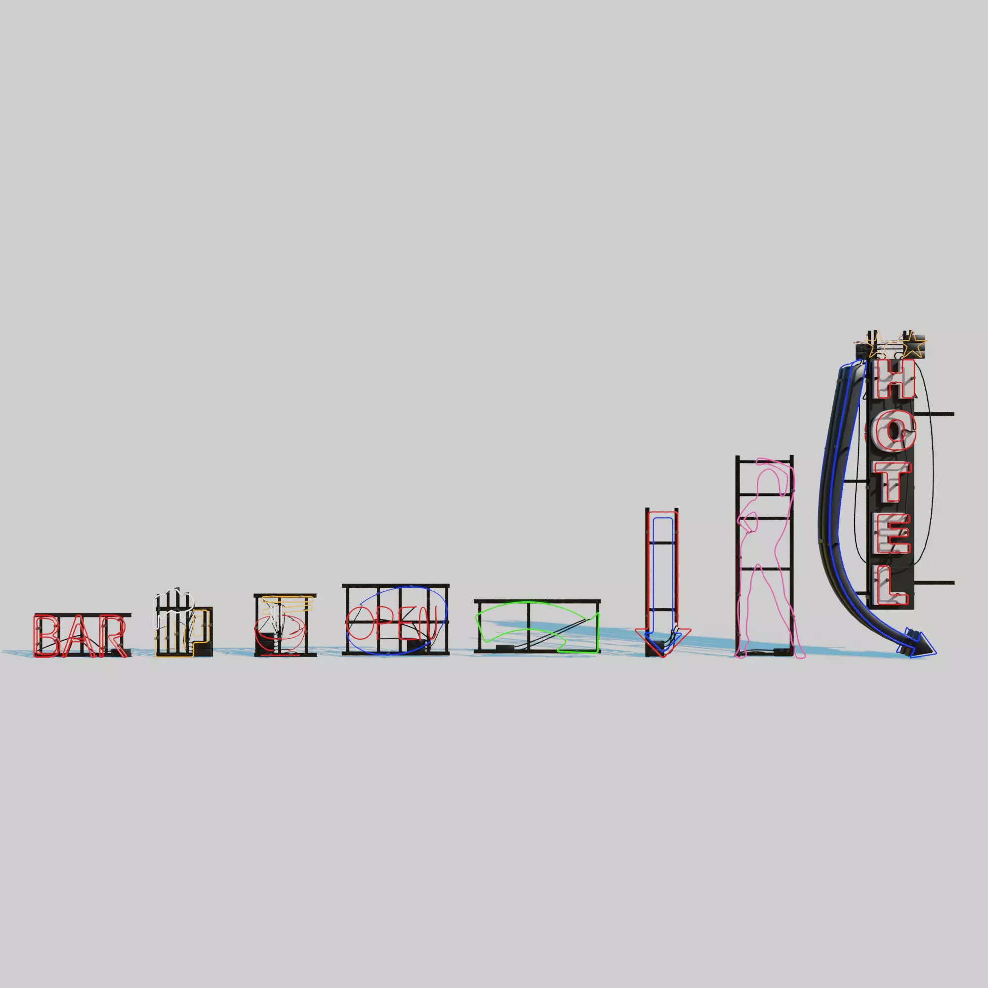 Neon Signs 3D model_0