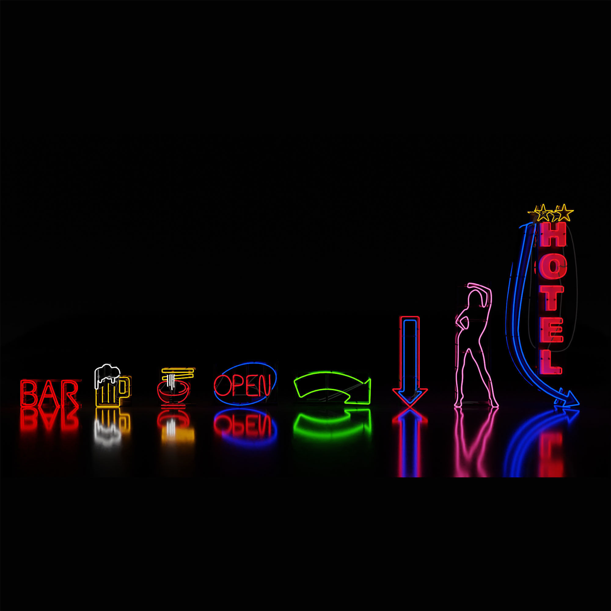 Neon Signs 3D model_1