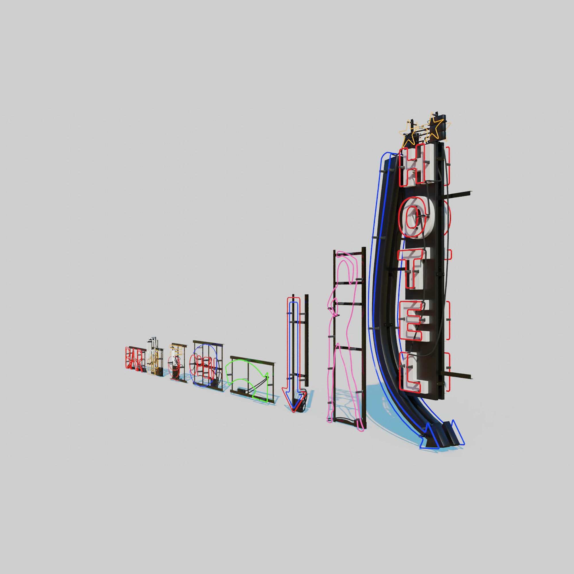 Neon Signs 3D model_2