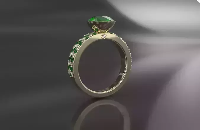 Band ring with large central stone