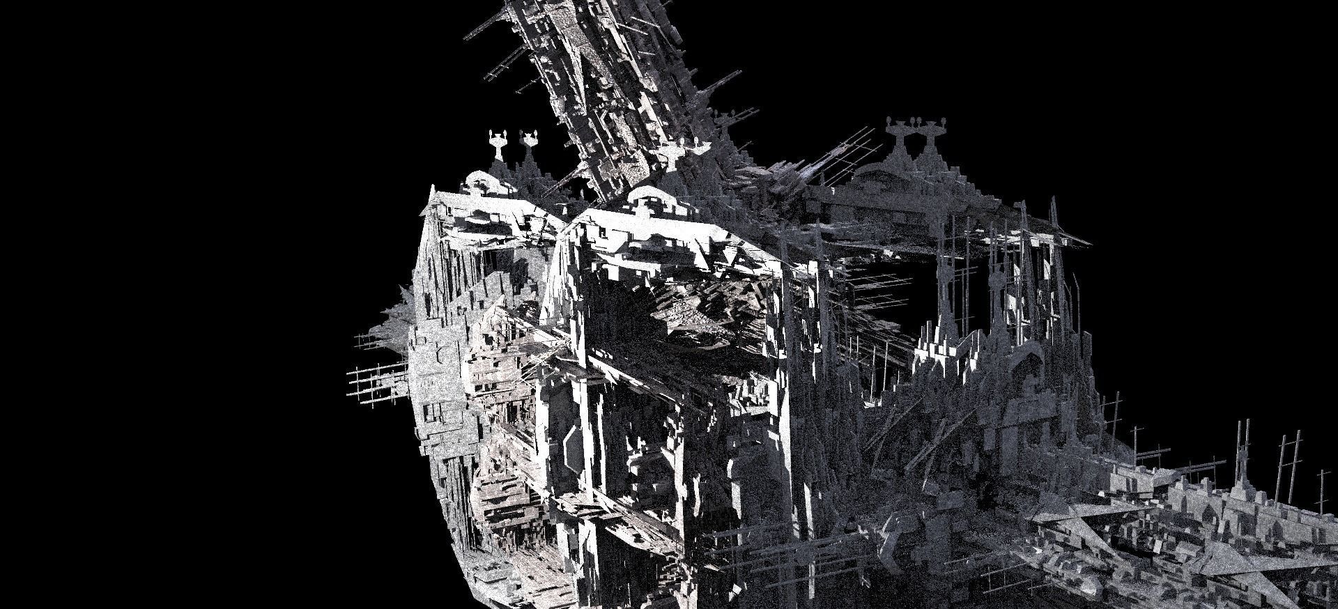 Mega Sci-Fi city Space station Kitbash 6 3D model_1