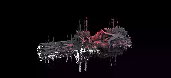 Mega Sci-Fi city Prison ship1  3D model
