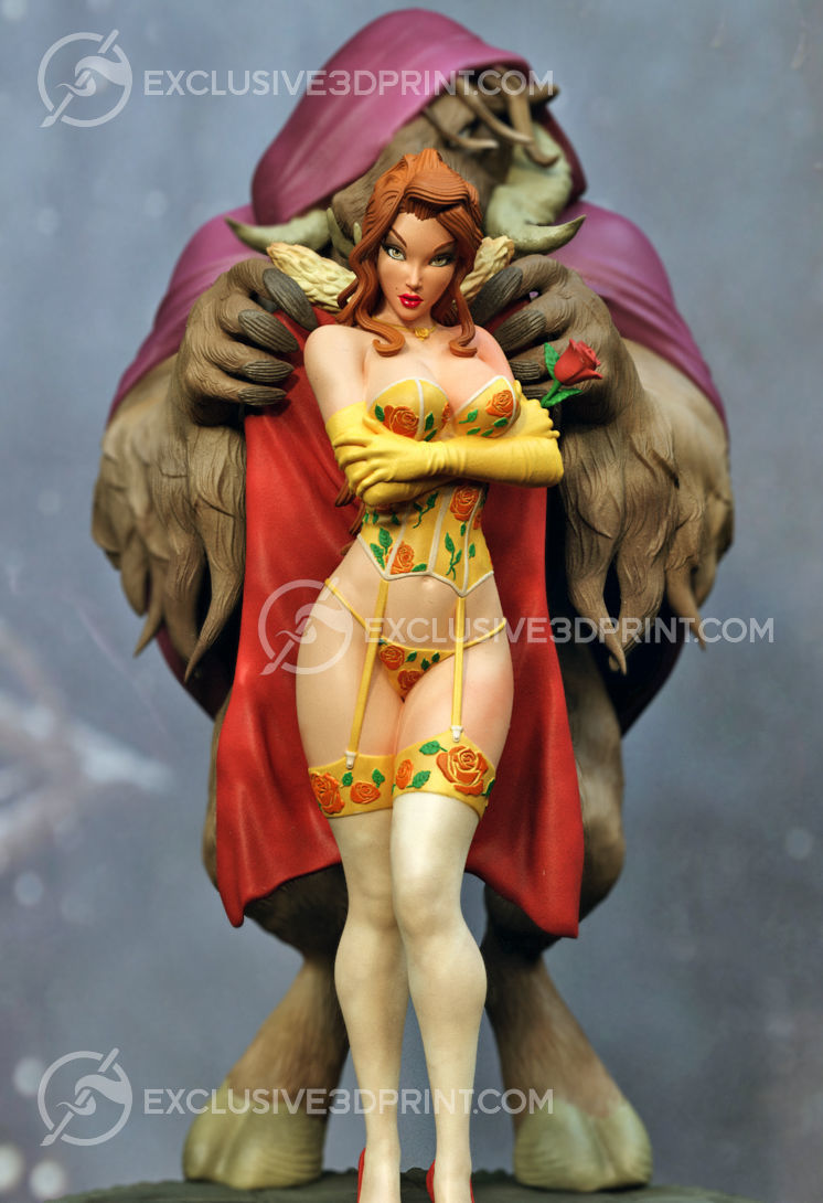 beauty and beast 3D print model_1