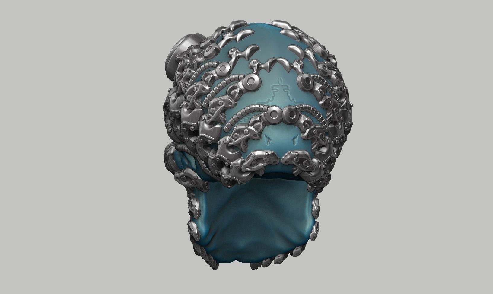 skull robot head a43 3D print model_5