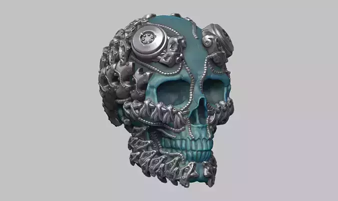 skull robot head a43 3D print model