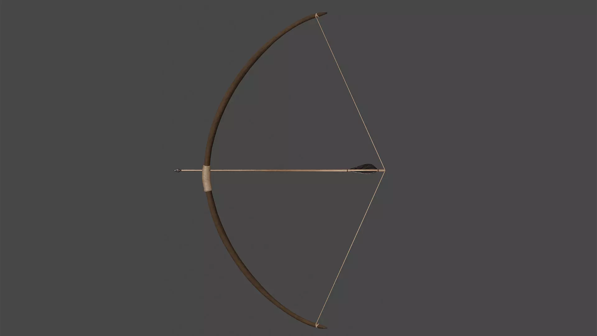 Bow of arrow 1 Low-poly 3D model