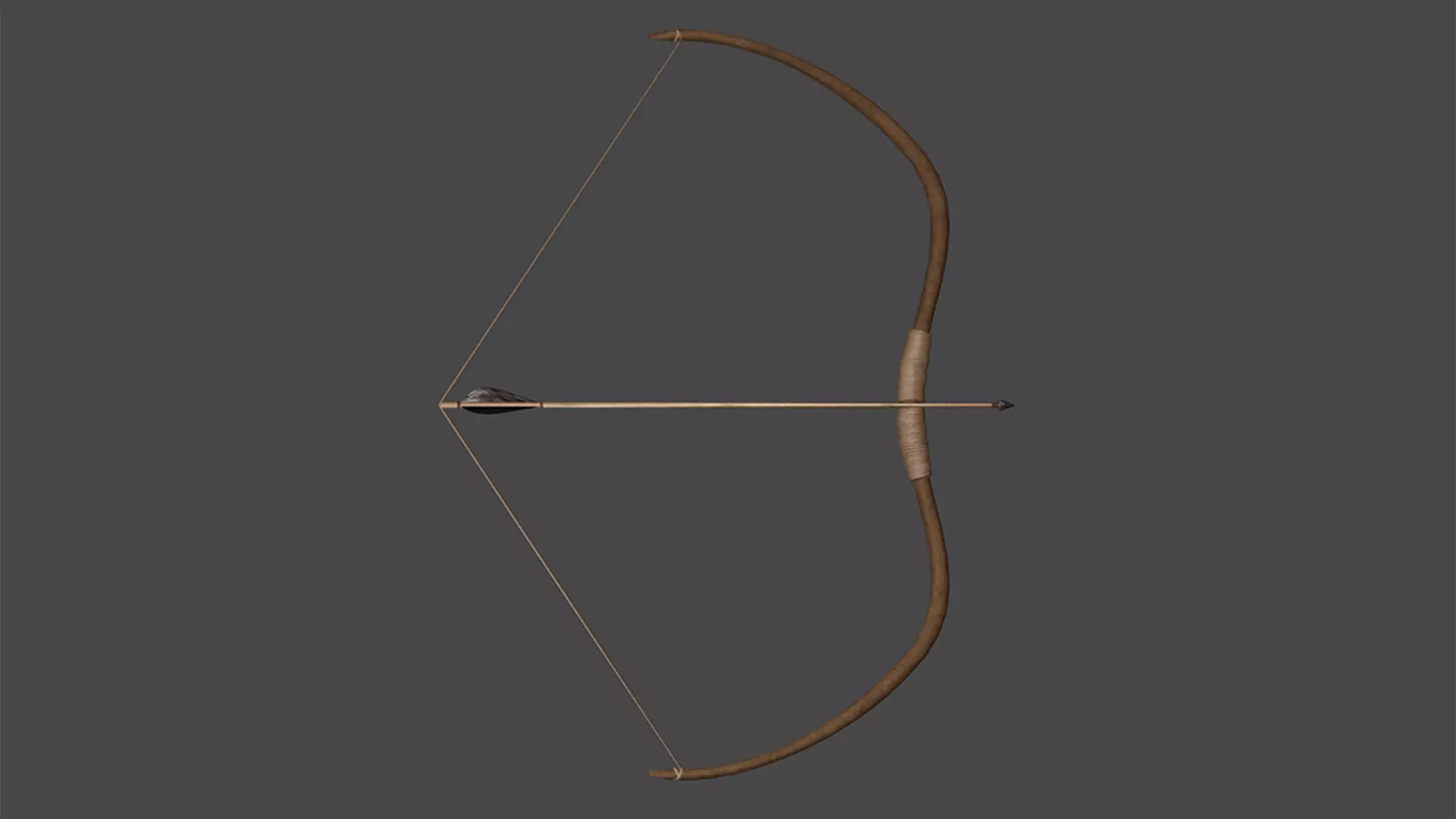 Bow of arrow 1 Low-poly 3D model_0