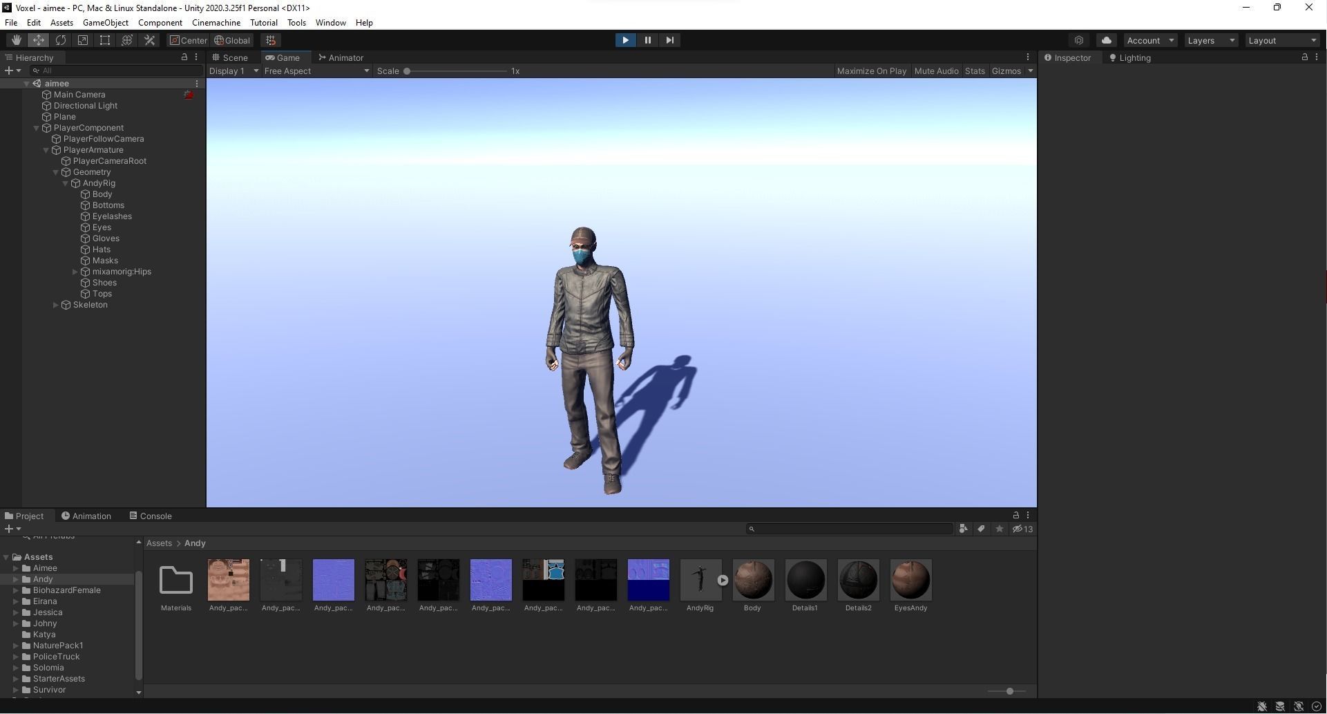 Andy - animated rigged Survivor Man Low-poly 3D model_19