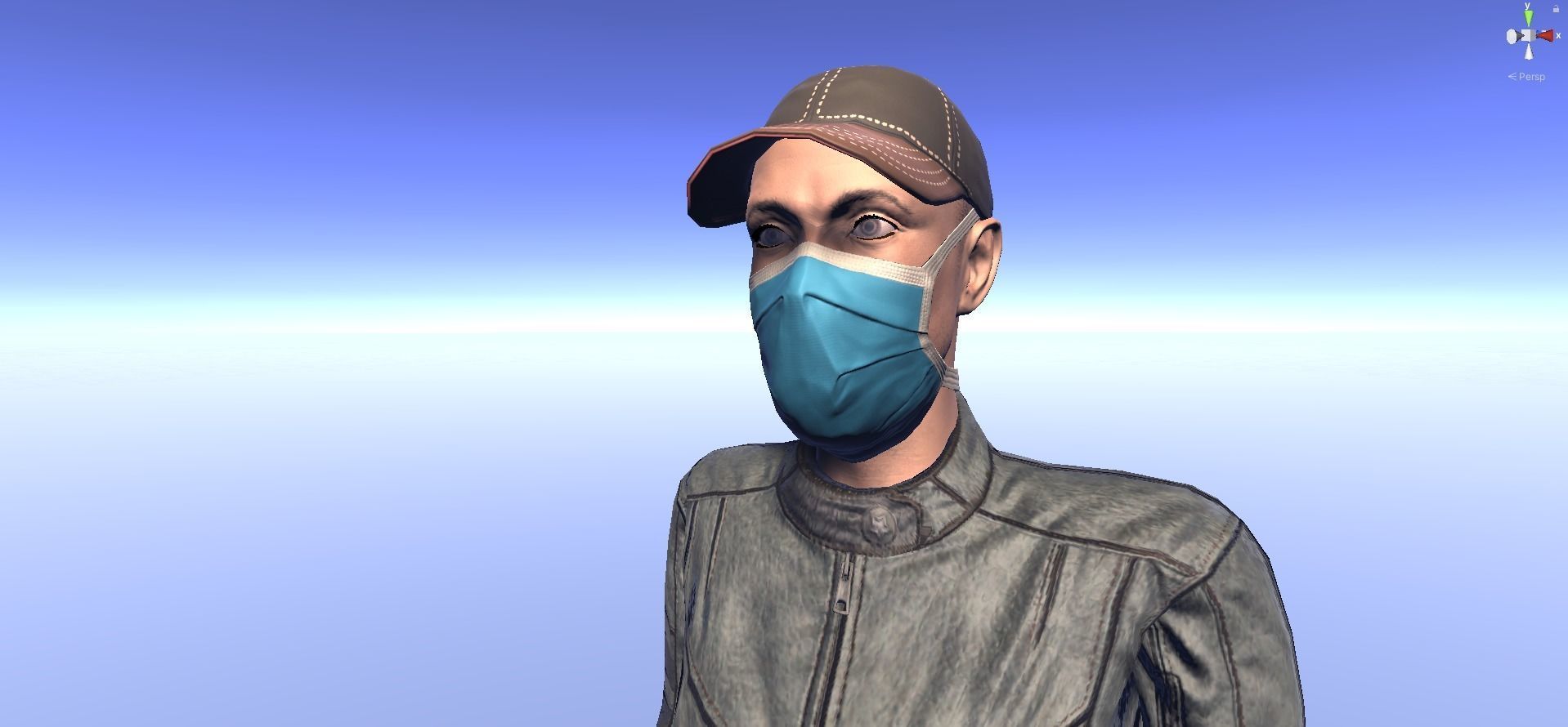 Andy - animated rigged Survivor Man Low-poly 3D model_3