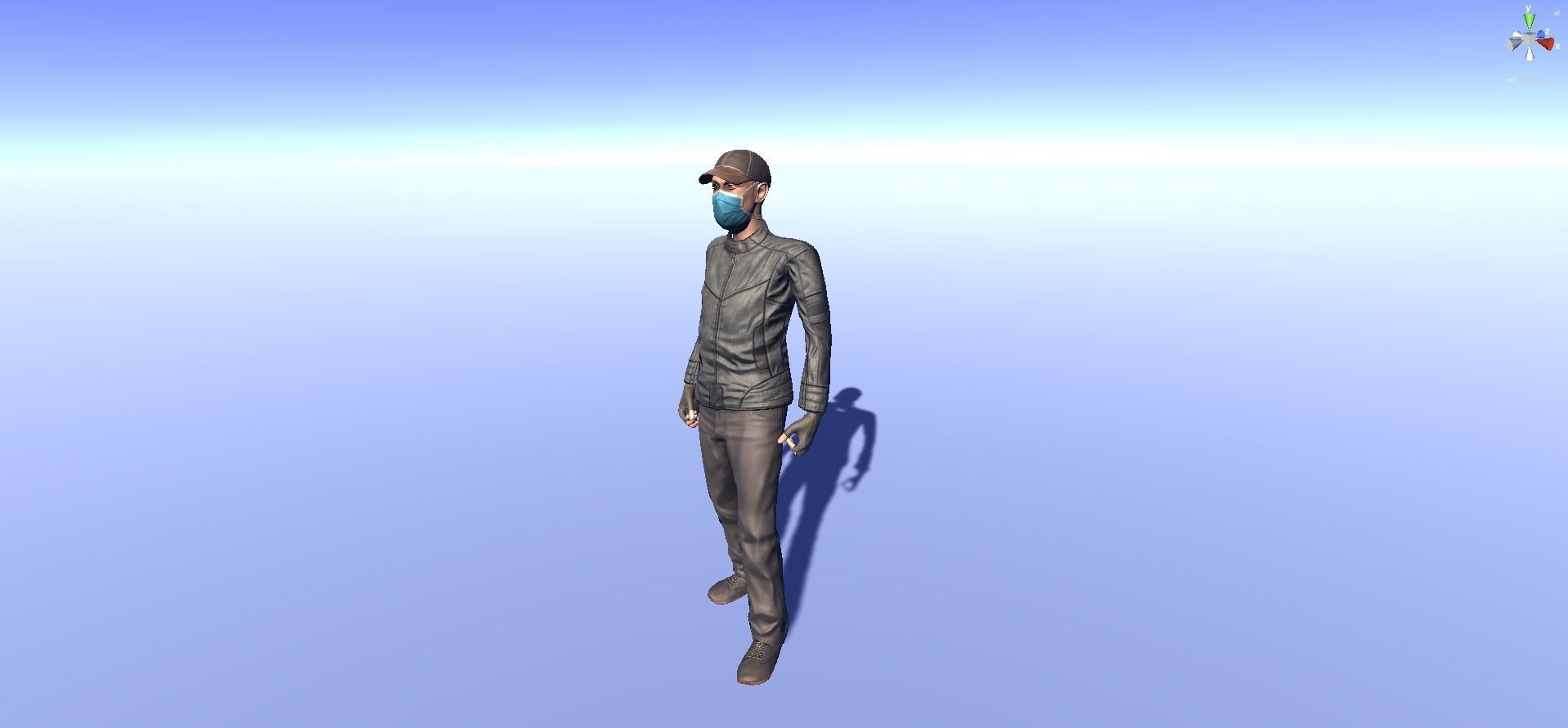 Andy - animated rigged Survivor Man Low-poly 3D model_13