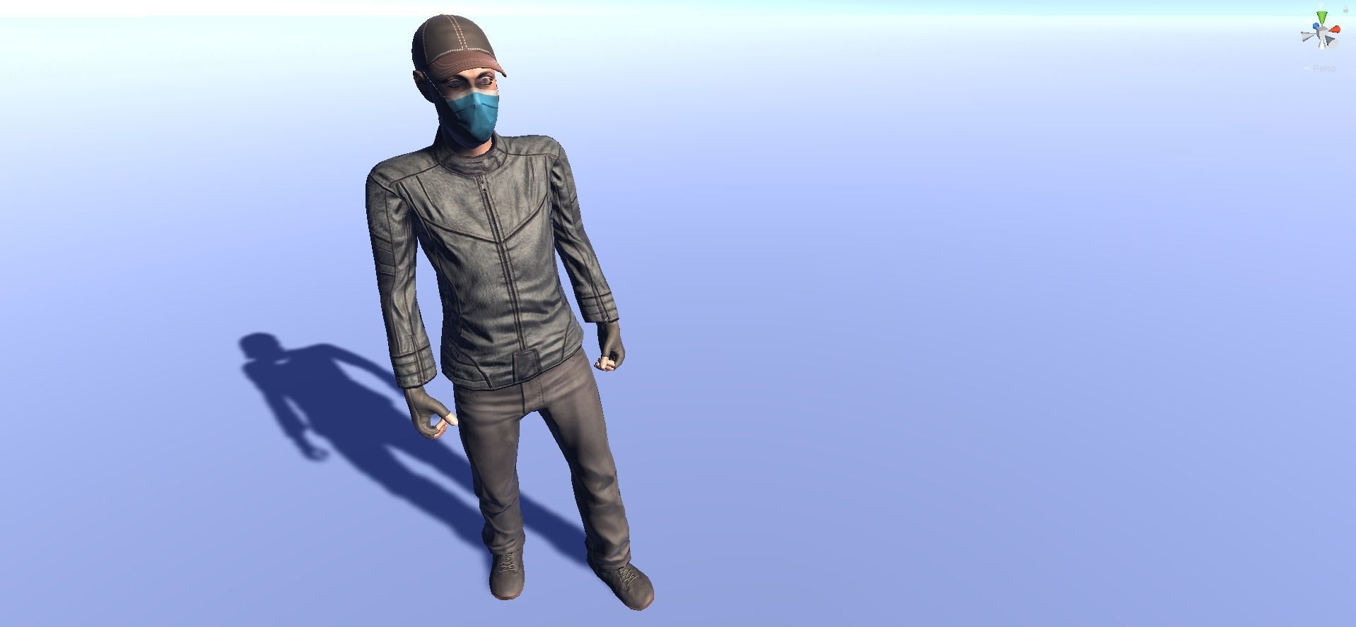 Andy - animated rigged Survivor Man Low-poly 3D model_9