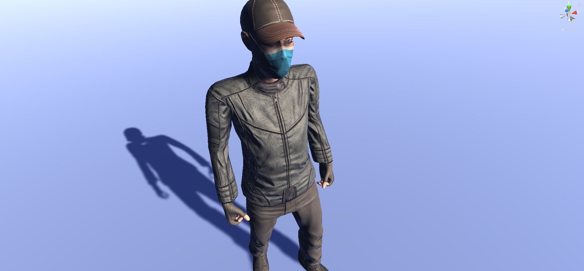 Andy - animated rigged Survivor Man Low-poly 3D model_8