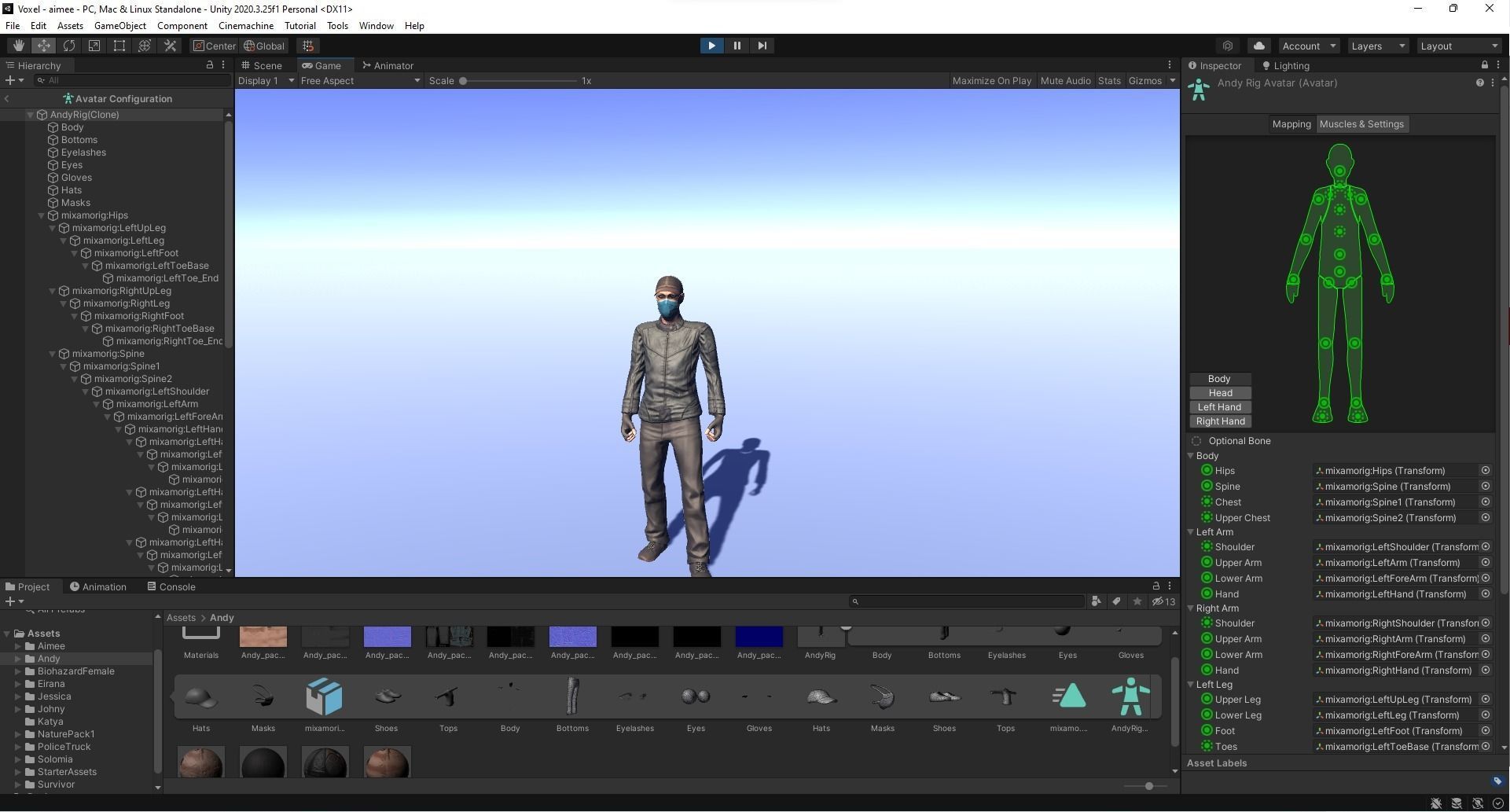 Andy - animated rigged Survivor Man Low-poly 3D model_20