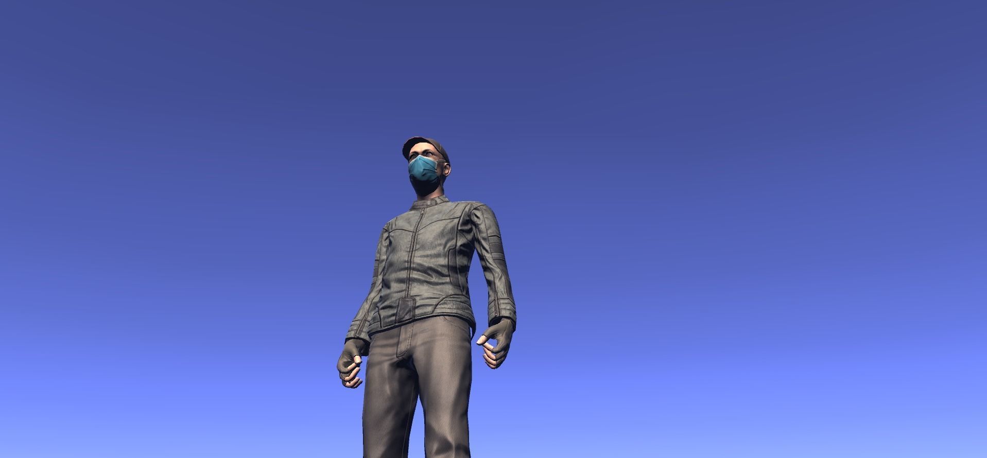 Andy - animated rigged Survivor Man Low-poly 3D model_12