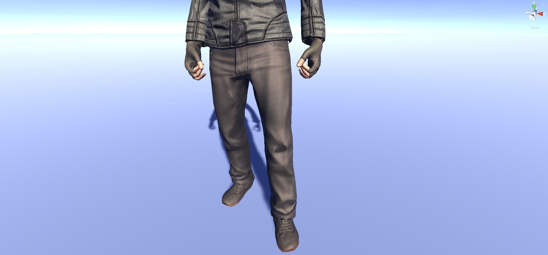 Andy - animated rigged Survivor Man Low-poly 3D model_7