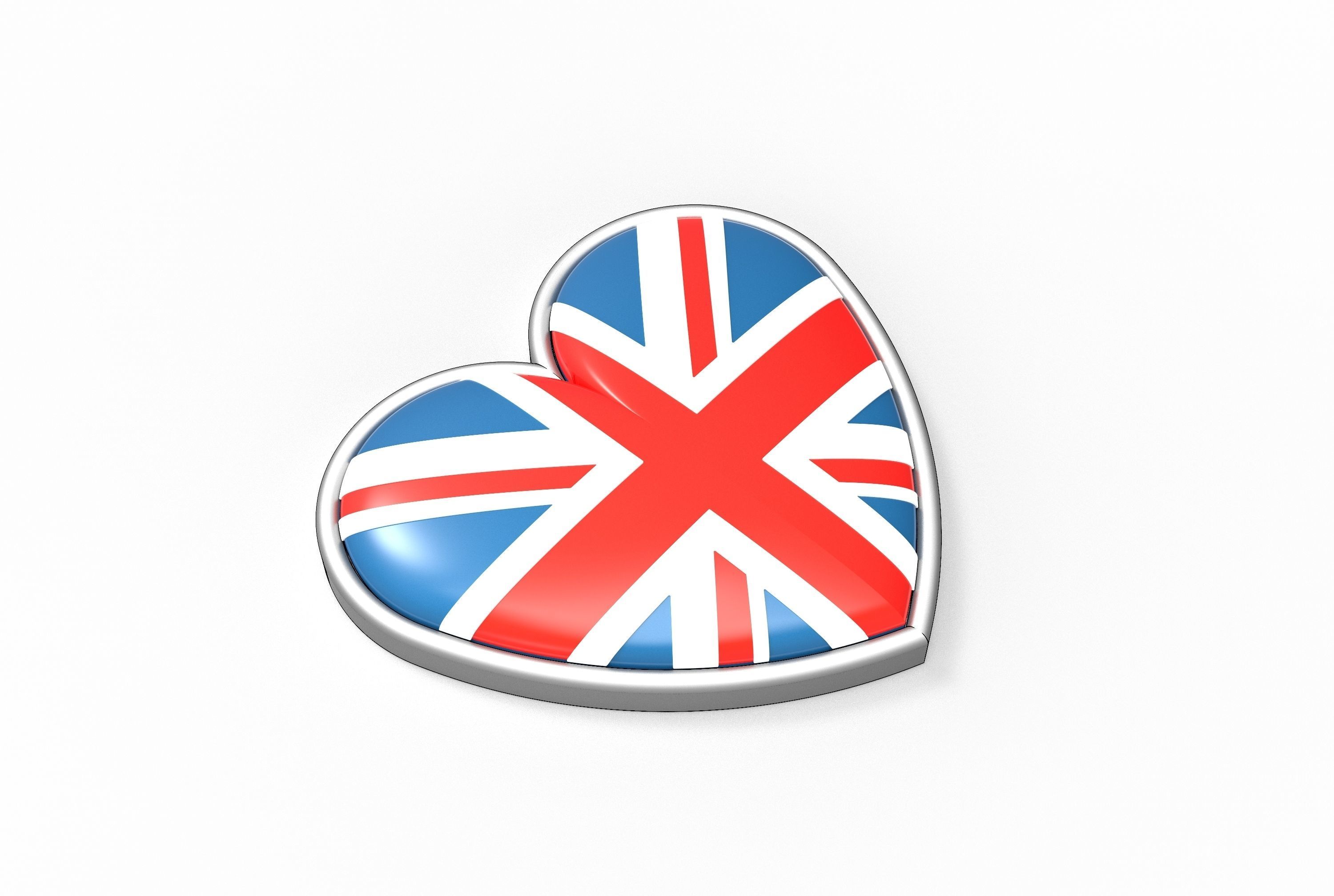 UK heart badge 3D print model_1