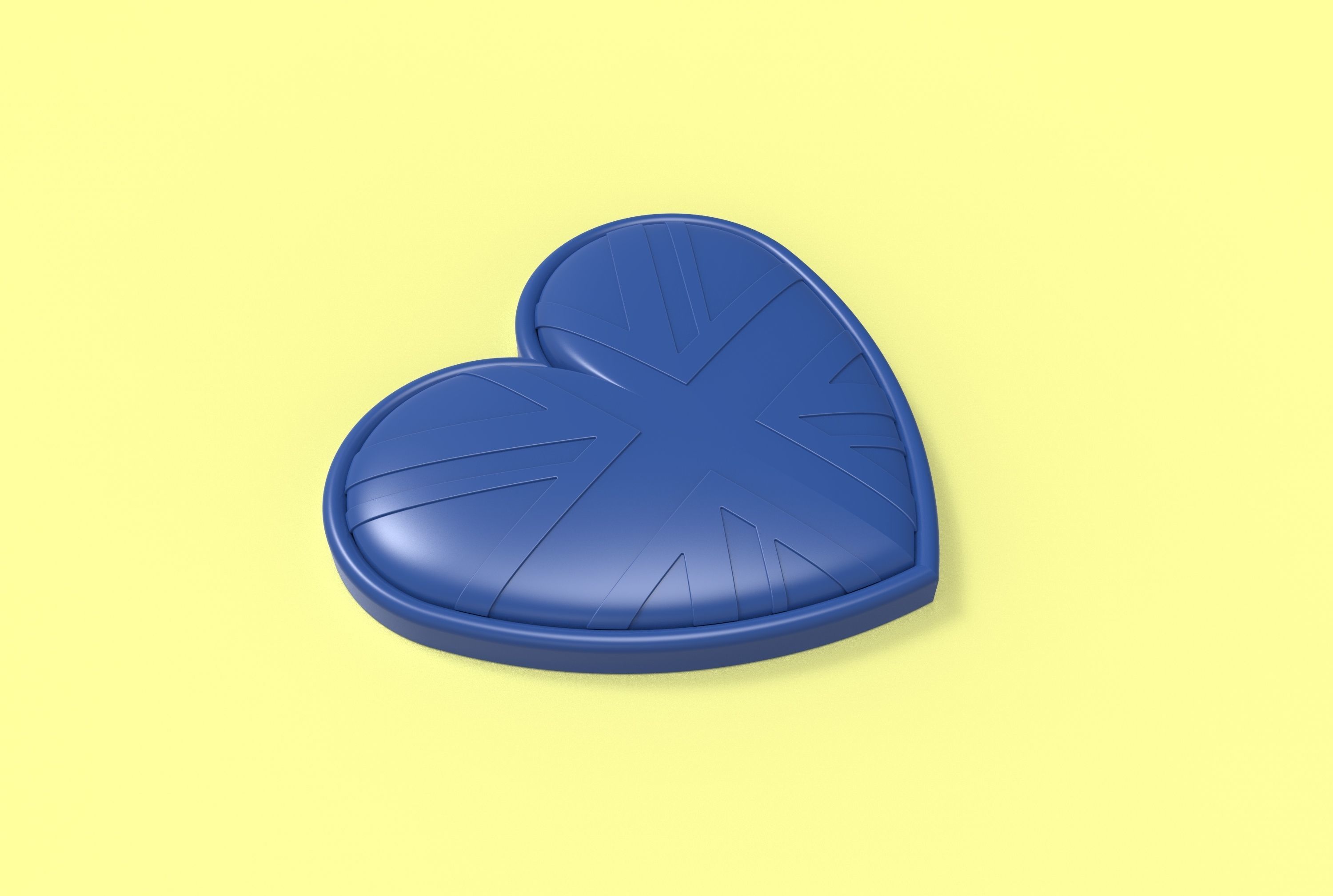 UK heart badge 3D print model_4