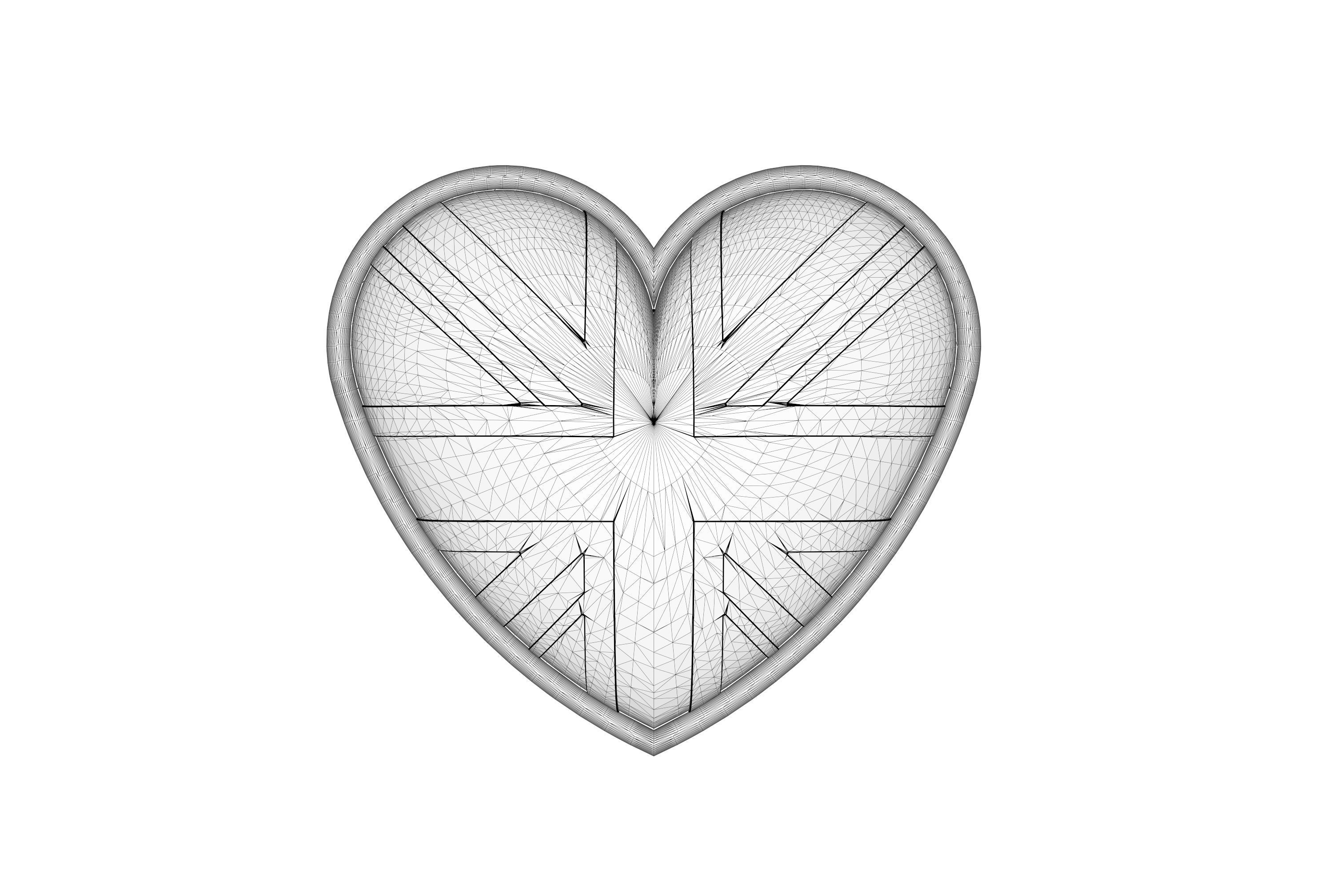 UK heart badge 3D print model_6