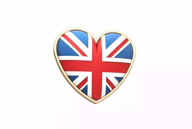 UK heart badge 3D print model