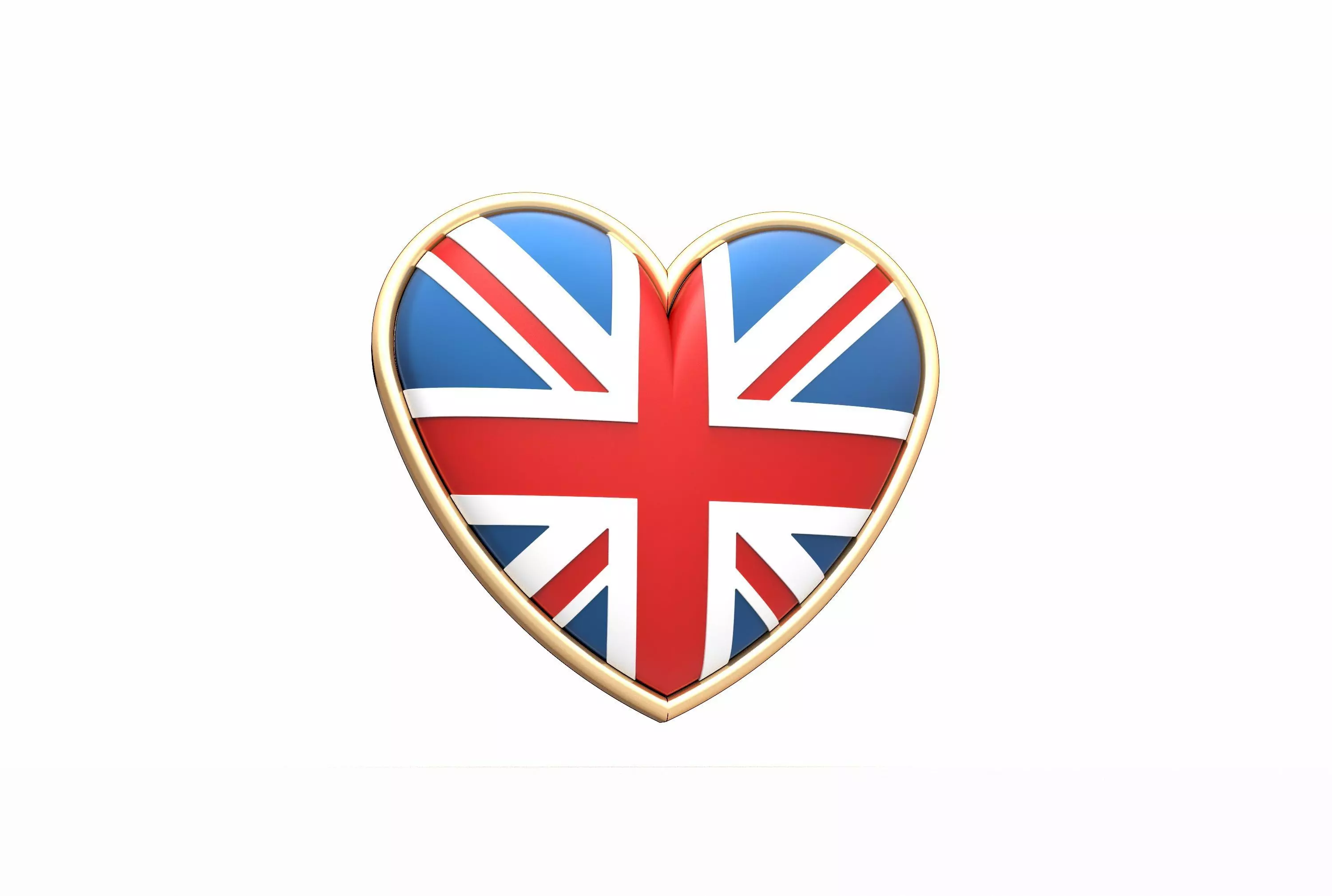 UK heart badge 3D print model_0
