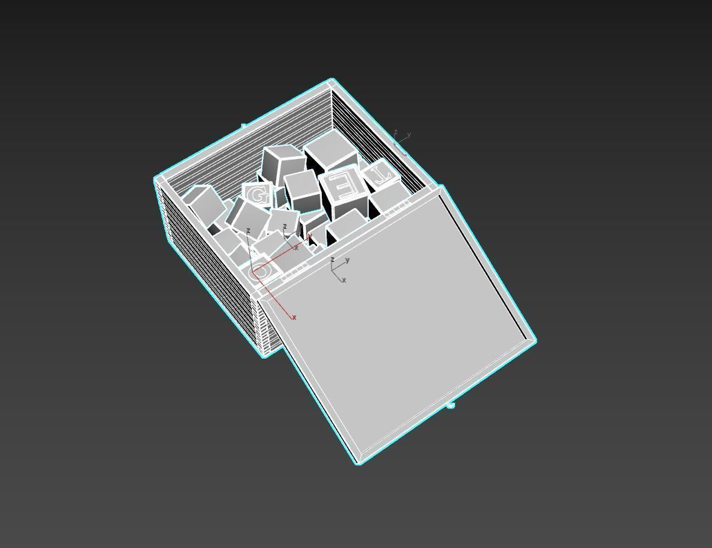 Old Wooden Kubkid Blocks And Box 3D model_12