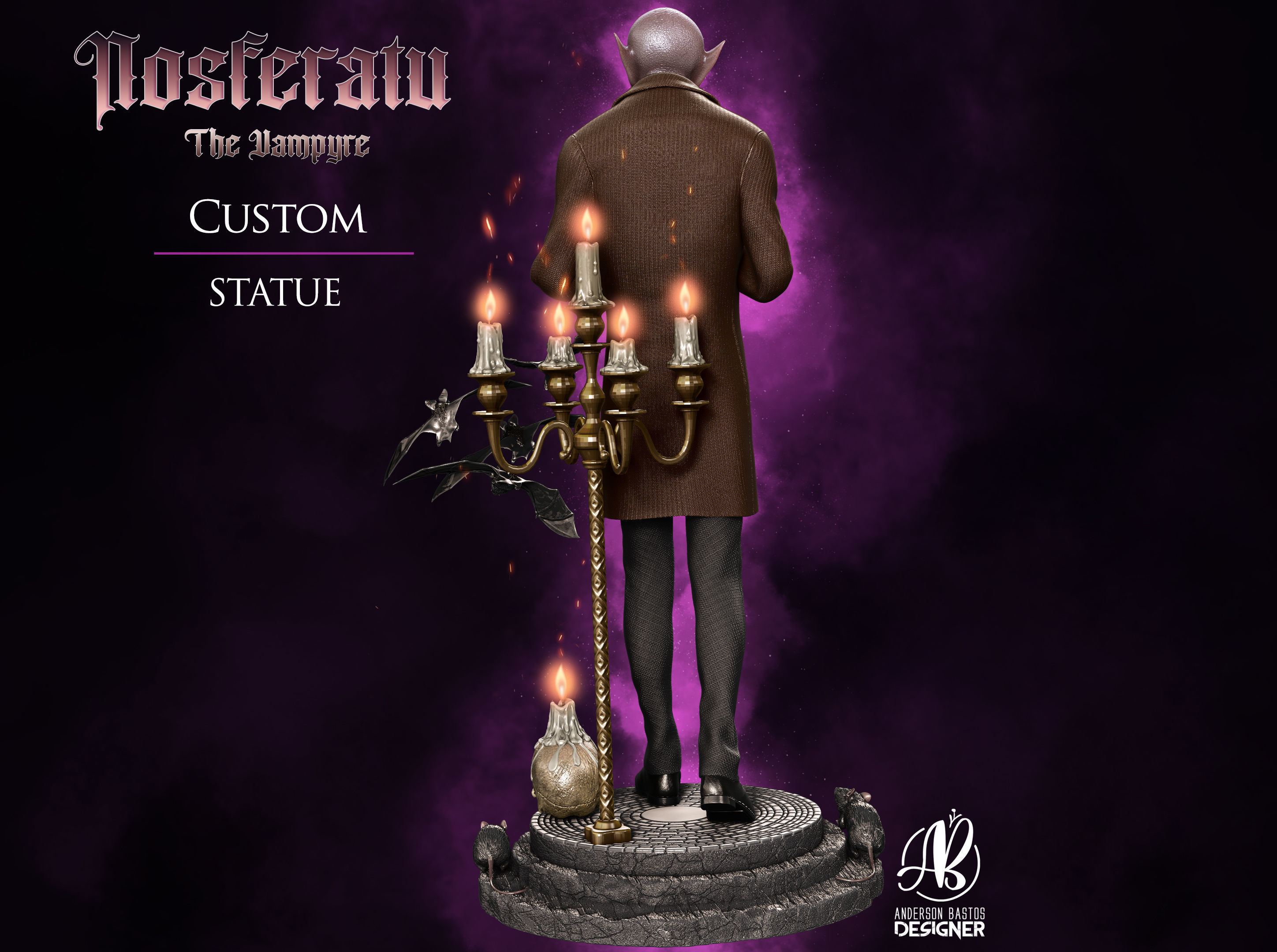 Nosferatu custom statue 3D print model_3