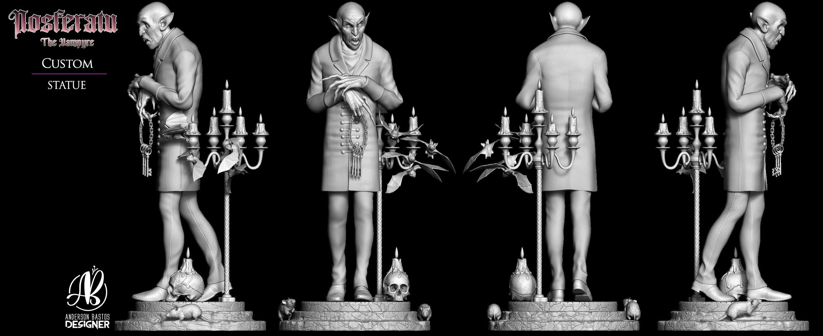 Nosferatu custom statue 3D print model_7